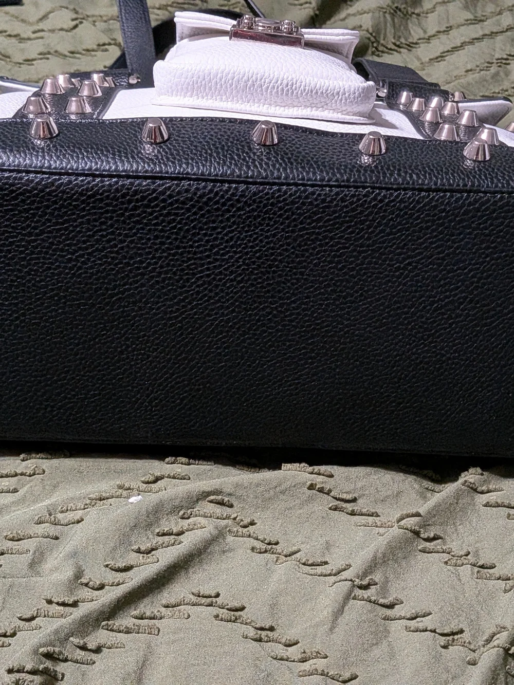 Lux de Ville Black & White Studded Weekender Bag
